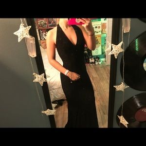 Black shimmer prom dress